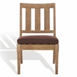 Pemberly Row Eucalyptus Wood Outdoor Dining Chair in Natural / Brown