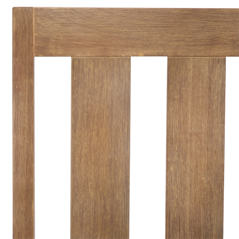 Pemberly Row Eucalyptus Wood Patio Counter Stools in Natural / Brown