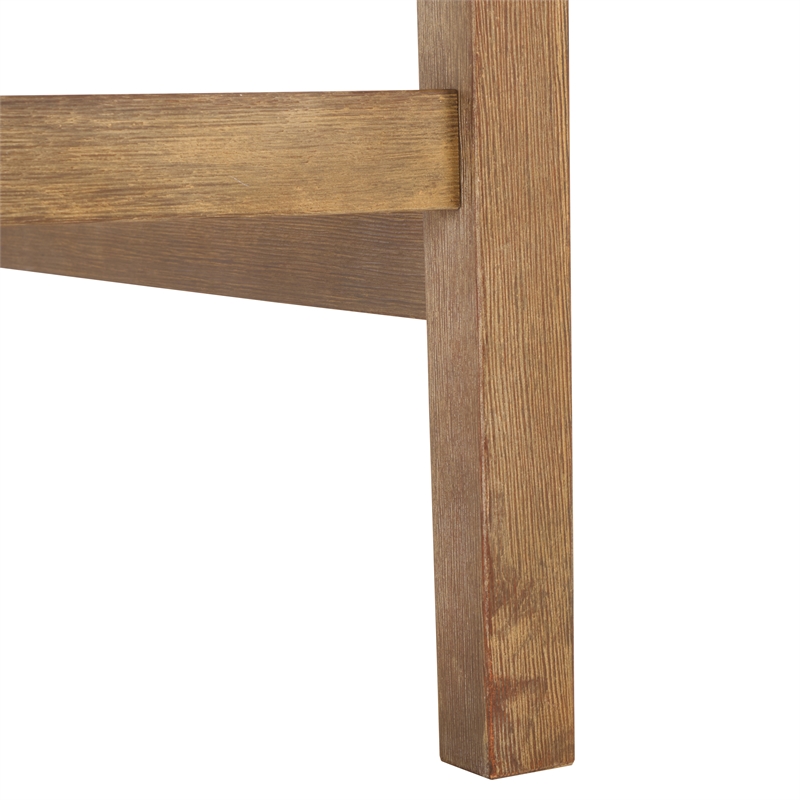 Pemberly Row Eucalyptus Wood Patio Counter Stools in Natural / Brown