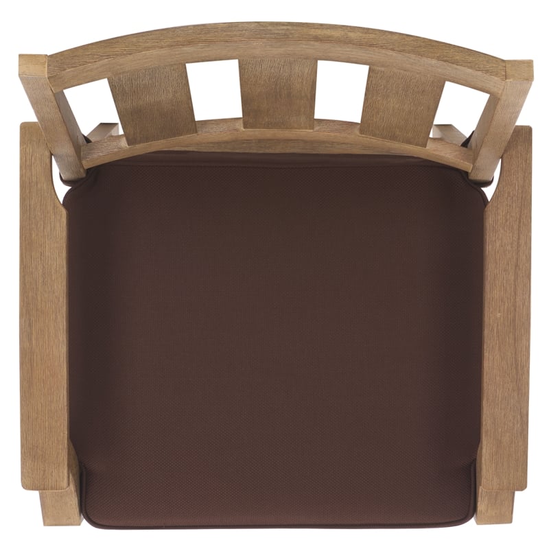 Pemberly Row Eucalyptus Wood Patio Counter Stools in Natural / Brown