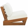 Pemberly Row Acacia Wood and Polyester Lounge Chair Set of 2 in Natural / Beige
