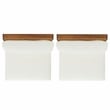 Pemberly Row Acacia Wood and Polyester Lounge Chair Set of 2 in Natural / Beige