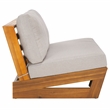 Pemberly Row Acacia Wood and Polyester Outdoor Sofa in Natural / Light Gray