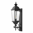 Pemberly Row Modern Metal and Glass Outdoor Wall Sconce in Black