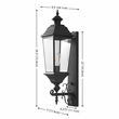Pemberly Row Modern Metal and Glass Outdoor Wall Sconce in Black