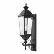 Pemberly Row Modern Metal and Glass Outdoor Wall Sconce in Black