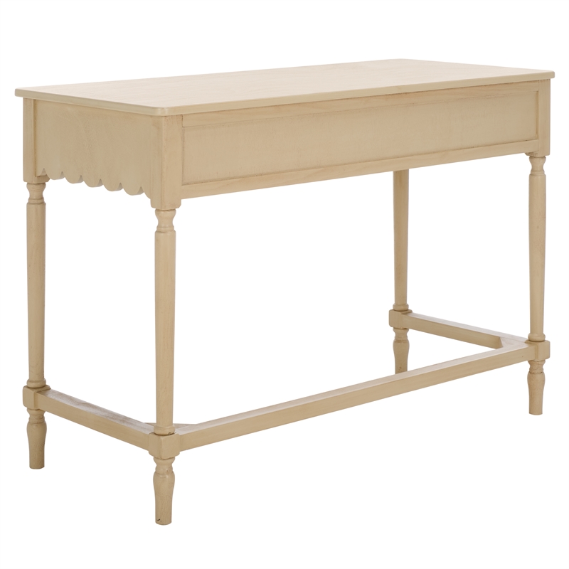 Pemberly Row Pine Wood 2 Drawer Desk with Storage in Natural