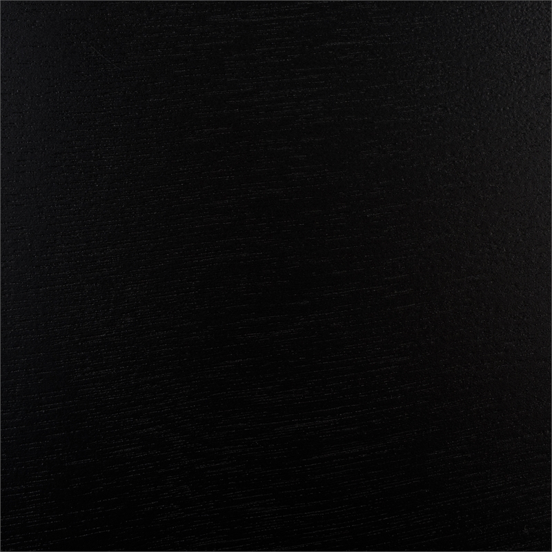 Pemberly Row Pine Wood 2 Drawer Desk with Storage in Matte Black