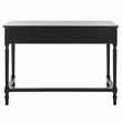 Pemberly Row Pine Wood 2 Drawer Desk with Storage in Matte Black