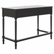 Pemberly Row Pine Wood 2 Drawer Desk with Storage in Matte Black