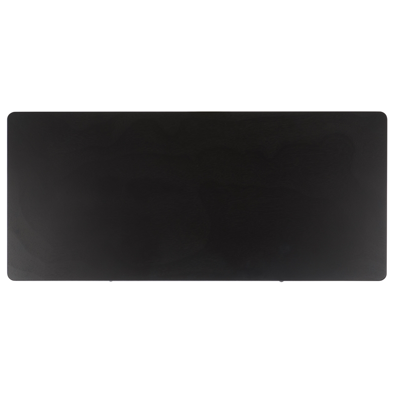 Pemberly Row Pine Wood 2 Drawer Desk with Storage in Matte Black