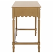 Pemberly Row Pine Wood 2 Drawer Desk with Organized Storage in Brown