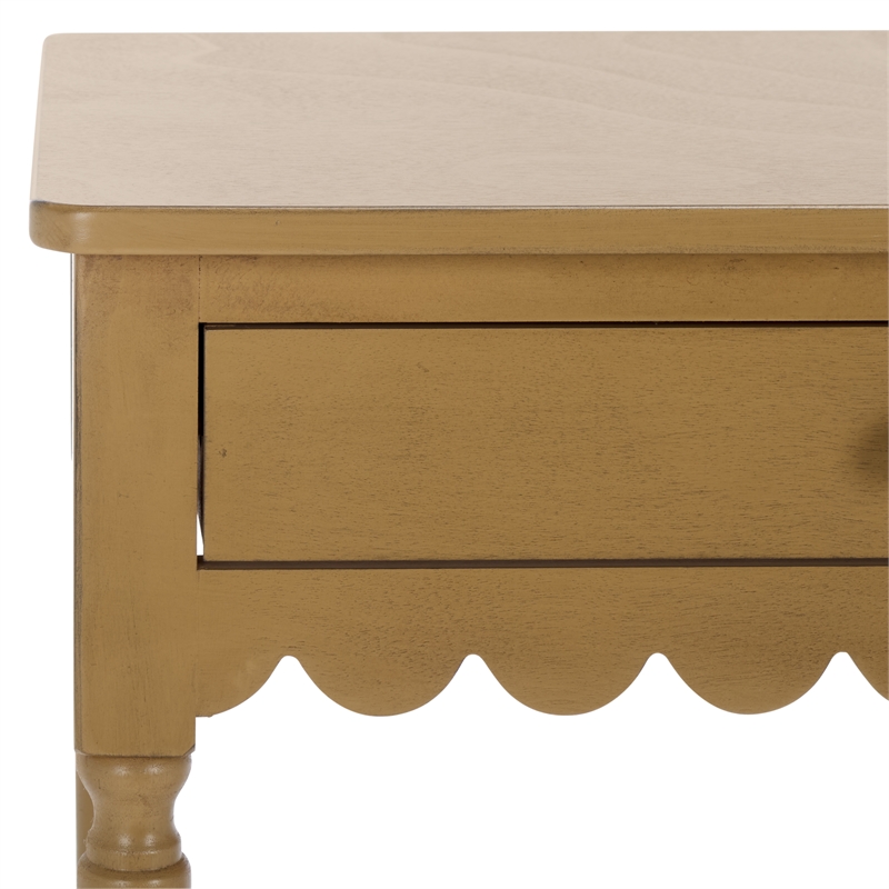 Pemberly Row Pine Wood 2 Drawer Desk with Organized Storage in Brown