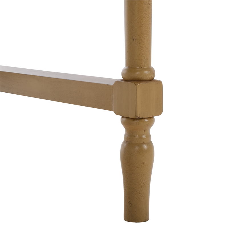 Pemberly Row Pine Wood 2 Drawer Desk with Organized Storage in Brown