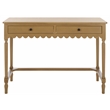 Pemberly Row Pine Wood 2 Drawer Desk with Organized Storage in Brown