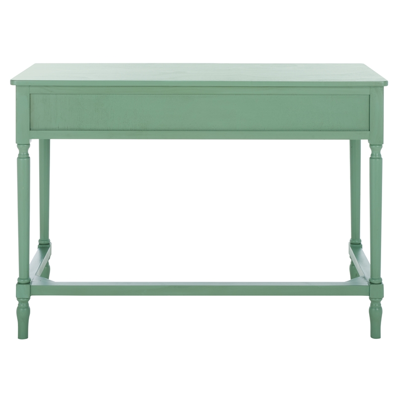 Pemberly Row Pine Wood 2 Drawer Desk with Storage in Sage Green