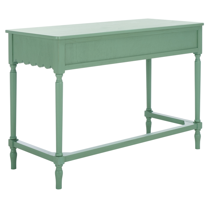 Pemberly Row Pine Wood 2 Drawer Desk with Storage in Sage Green