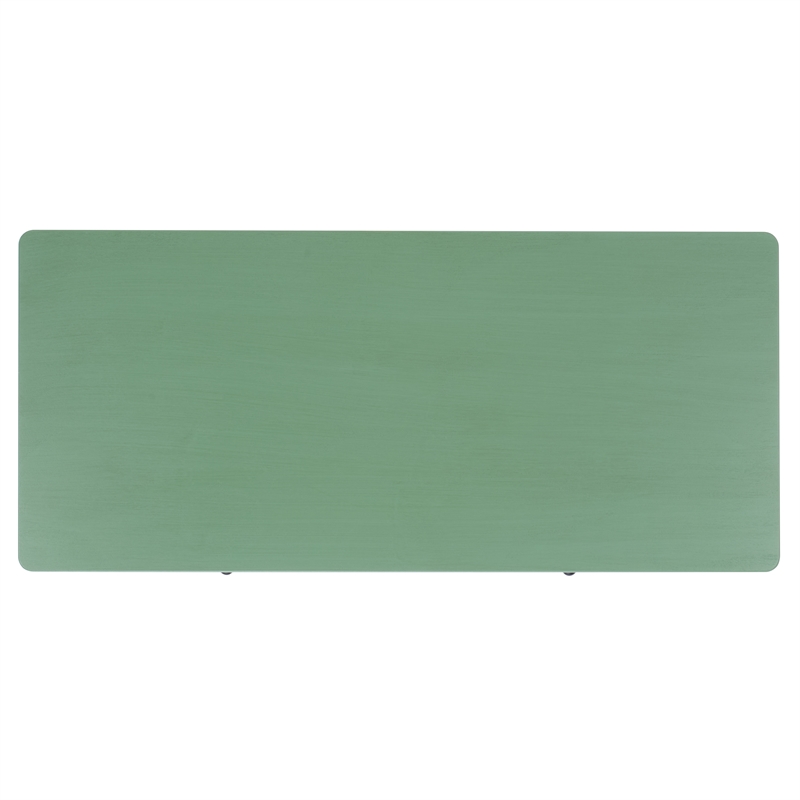 Pemberly Row Pine Wood 2 Drawer Desk with Storage in Sage Green