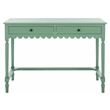 Pemberly Row Pine Wood 2 Drawer Desk with Storage in Sage Green