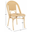 Pemberly Row Aluminum Side Chair Set of 2 in Natural for Indoor/Outdoor