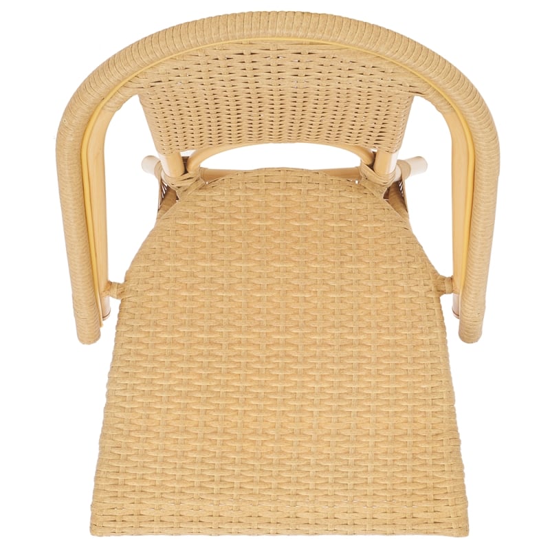 Pemberly Row Aluminum Side Chair Set of 2 in Natural for Indoor/Outdoor