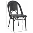 Pemberly Row Aluminum Side Chair Set of 2 in Black for Indoor/Outdoor