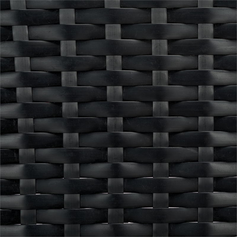 Pemberly Row Aluminum Side Chair Set of 2 in Black for Indoor/Outdoor