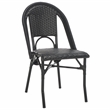 Pemberly Row Aluminum Side Chair Set of 2 in Black for Indoor/Outdoor
