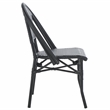 Pemberly Row Aluminum Side Chair Set of 2 in Black for Indoor/Outdoor