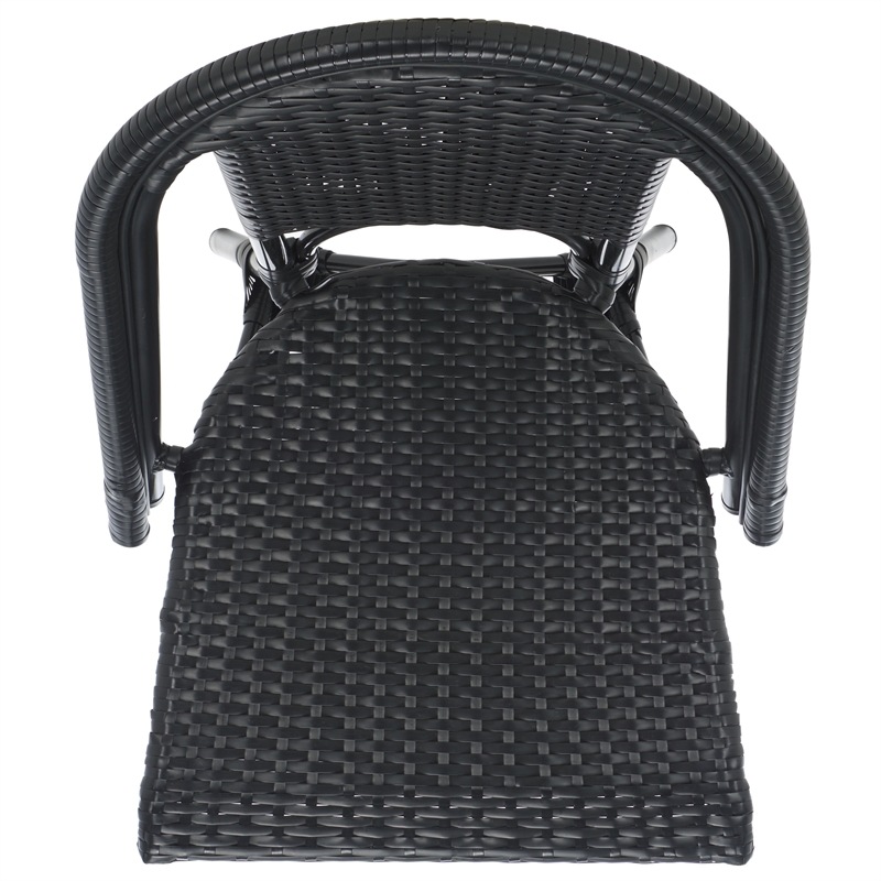 Pemberly Row Aluminum Side Chair Set of 2 in Black for Indoor/Outdoor