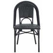 Pemberly Row Aluminum Side Chair Set of 2 in Black for Indoor/Outdoor