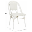 Pemberly Row Aluminum Side Chair Set of 2 in White for Indoor/Outdoor