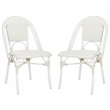 Pemberly Row Aluminum Side Chair Set of 2 in White for Indoor/Outdoor