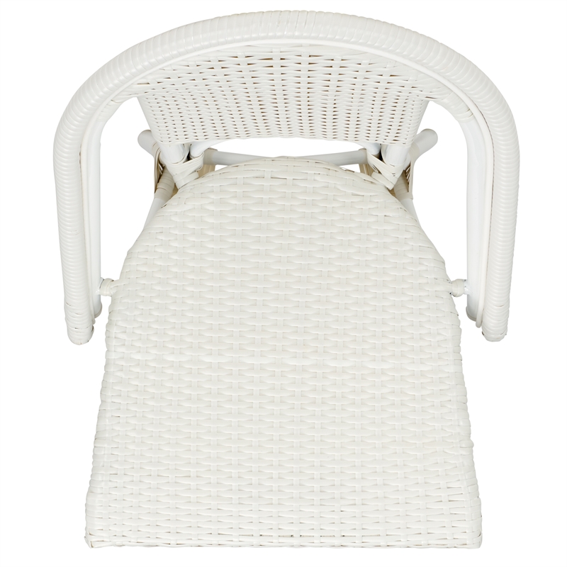 Pemberly Row Aluminum Side Chair Set of 2 in White for Indoor/Outdoor