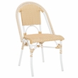Pemberly Row Aluminum Side Chair Set of 2 with Cushions in Natural / White