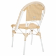 Pemberly Row Aluminum Side Chair Set of 2 with Cushions in Natural / White