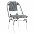 Pemberly Row Aluminum Side Chair Set of 2 with Cushions in Gray / White