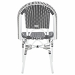 Pemberly Row Aluminum Side Chair Set of 2 with Cushions in Gray / White