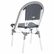 Pemberly Row Aluminum Side Chair Set of 2 with Cushions in Navy / White