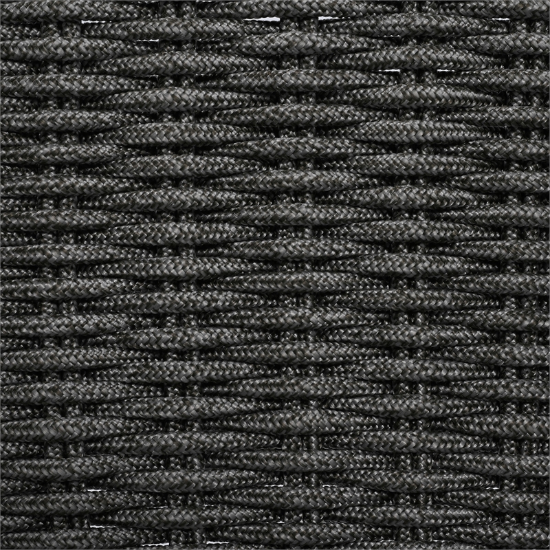 Pemberly Row Acacia Wood and Aluminum Rope Chair Set of 2 in Gray