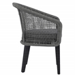 Pemberly Row Acacia Wood and Aluminum Rope Chair Set of 2 in Gray