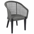 Pemberly Row Acacia Wood and Aluminum Rope Chair Set of 2 in Gray
