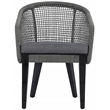 Pemberly Row Acacia Wood and Aluminum Rope Chair Set of 2 in Gray