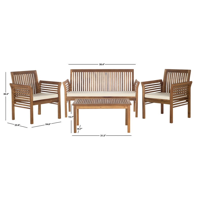 Pemberly Row 4 Piece Outdoor Furniture Set for Patio and Garden