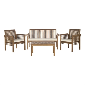 Pemberly Row 4 Piece Outdoor Furniture Set for Patio and Garden