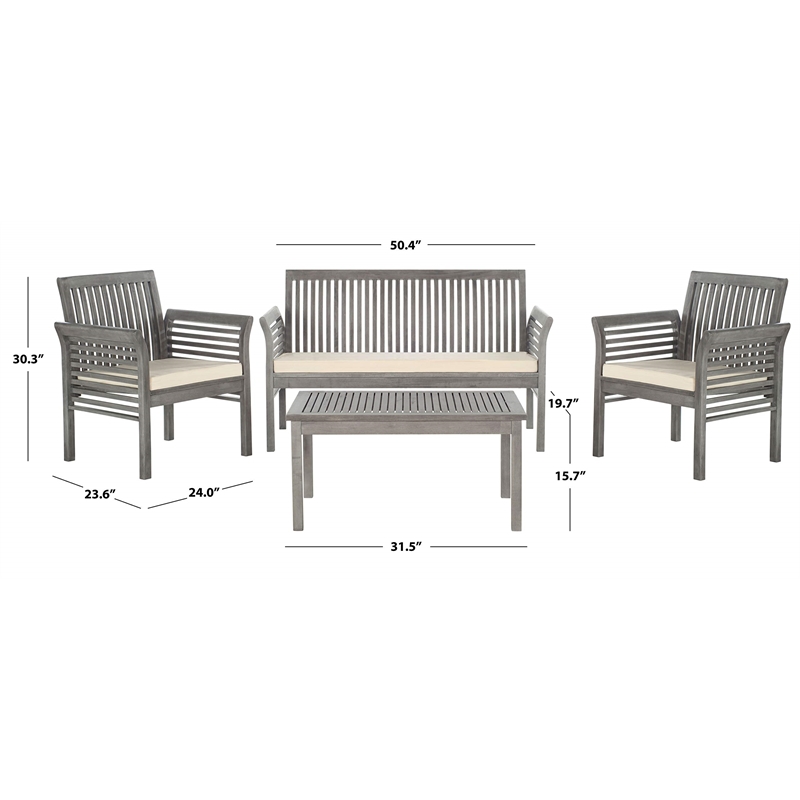 Pemberly Row 4 Piece Outdoor Furniture Set for Patio Entertaining