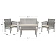 Pemberly Row 4 Piece Outdoor Furniture Set for Patio Entertaining