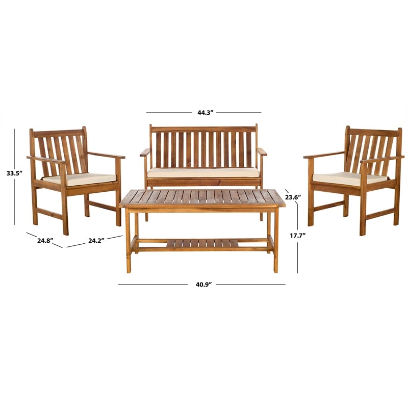 Pemberly Row 4 Piece Outdoor Seating Set for Patio and Deck Relaxation