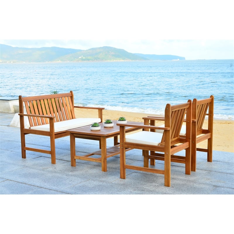 Pemberly Row 4 Piece Outdoor Seating Set for Patio and Deck Relaxation