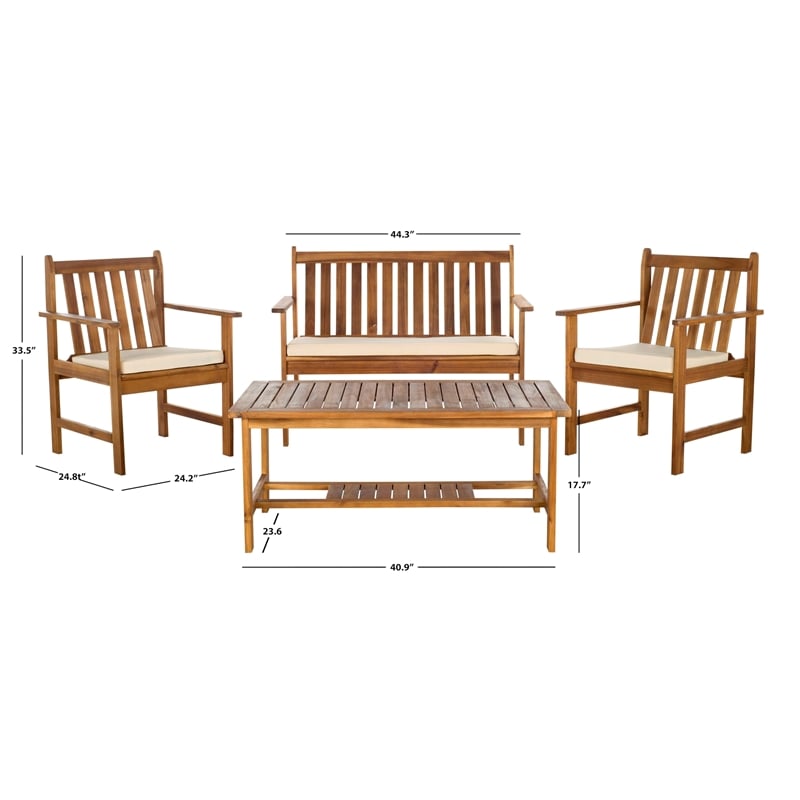 Pemberly Row 4 Piece Outdoor Seating Set for Patio and Deck Relaxation